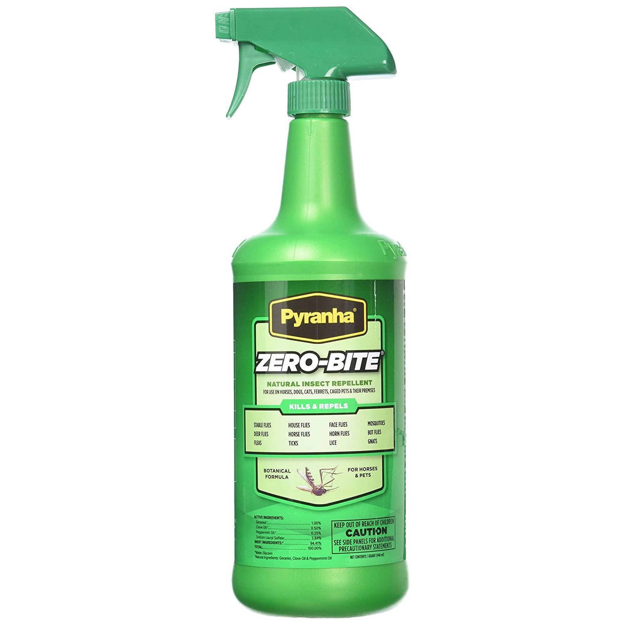 Pyranha Zero Bite Natural Fly and Insect Repellent Spray, 32 oz