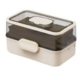 thumbnail image 1 of TISHITA Medicine Box Multi Layer Dustproof Art Crafts Case for Office Study Bathroom beige, 1 of 8