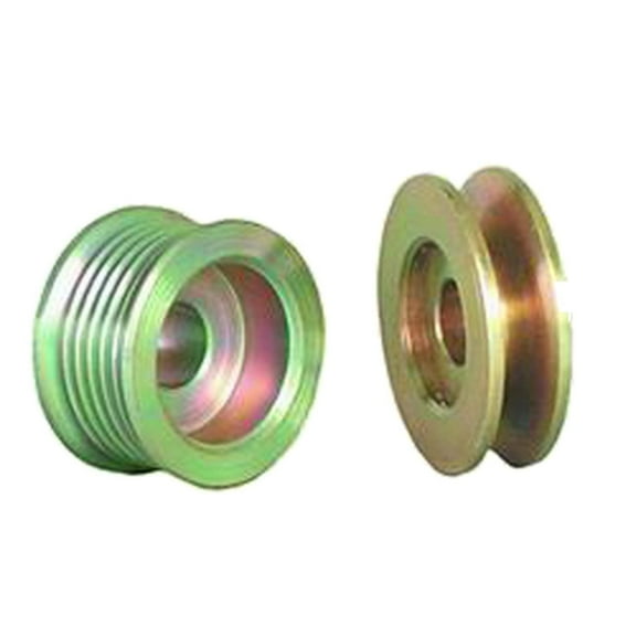 Powermaster 113 Alternator Pulley 2-groove V-Belt - Yellow Zinc Finish