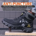 thumbnail image 5 of ywluxe High-Top Work Shoes for Men - Steel Toe, Kevlar Puncture-Proof Midsole, Lightweight, Breathable, All-Season Safety Shoes, 5 of 10