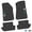 Black w/ Light Blue & White insert, variant on Flextread Floor Mats for 18-24 Jeep Wrangler JL 2-Door - Mopar Licensed Factory Fit - Black w/ Red & White Jeep Wave & Wheel Insert - 100% Made in USA