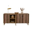 thumbnail image 2 of Benjara Texu 69 Inch Sideboard Console, Pine, 4 Doors, Pedant Handles, Brown, Pink, 2 of 2