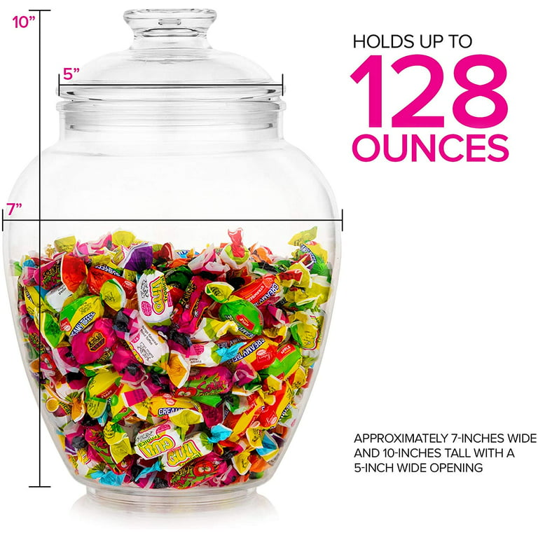 Pack Of 2 Airtight Containers 2 Gallon Plastic Storage Containers  Transparent Candy Jar With Lid Shatter-Free and Food Grade Plastic For  Snacks