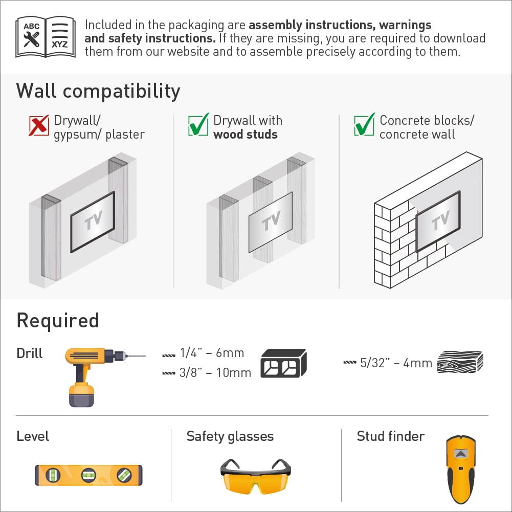 Barkan TV Wall Mount, 13 - 65 inch Patented, Premium, Swivel and Tilt Flat / Curved Screen Bracket, Holds up to 88lbs, Fits LED OLED LCD