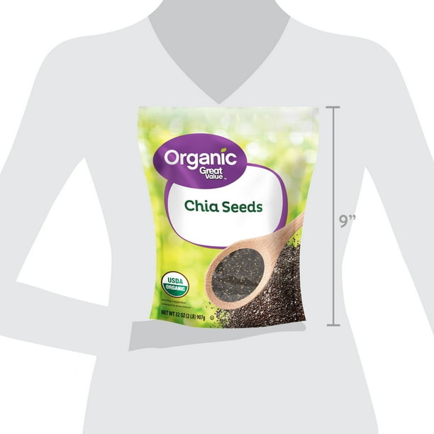 Organic Chia Seeds, 4 Pack, 32 oz for Office Breakroom Kitchen