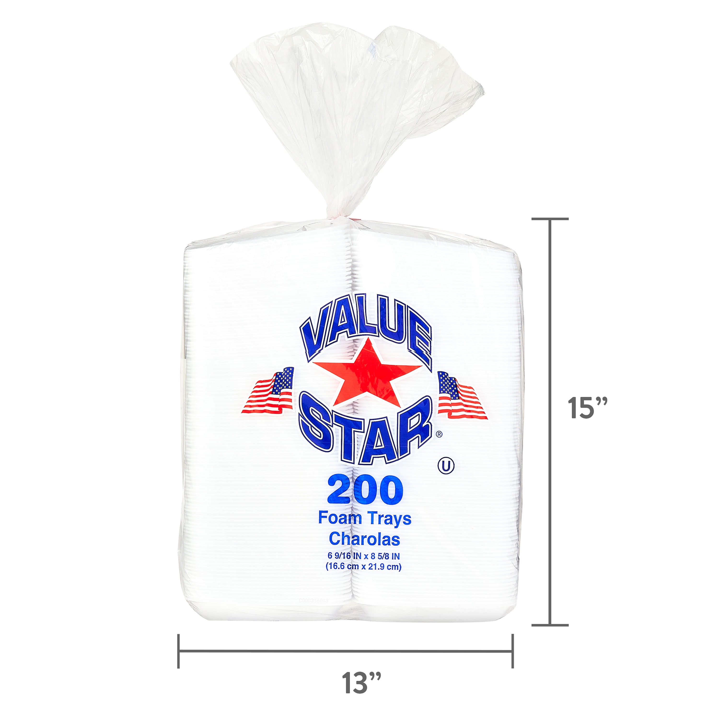 Value Star Foam Charola Tray 200ct