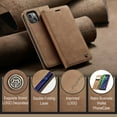 thumbnail image 3 of Feishell Slim Wallet Phone Case for Apple iPhone 15 6.1 inch,Premium PU Leather Magnetic Closure Folio ID Credit Card Slots Shockproof Protective Flip Kickstand Phone Cover,Brown, 3 of 11