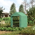 thumbnail image 2 of Walk-in Greenhouse, PE Cover, 3-Tier Shelves, Steel Frame Hot house, Roll-Up Zipper Door for Flowers, 2 of 6