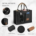 thumbnail image 6 of Canvas Tote Bags with Pockets Women's Everyday Satchel Handbag with large compartments for work school travel, 6 of 7