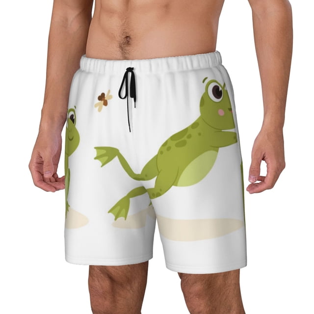 KLL Hunting Frog for Mens Swim Trunks Quick Dry Swim Shorts with Built-in Compression Liner Funny Swimwear Bathing Suits-3X-Large
