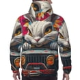 thumbnail image 3 of Bingfone Vibrant Bunny Ride Men's Drawstring Hoodie Long Sleeve Pocket Sweatshirts-X-Large, 3 of 6