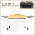 thumbnail image 3 of Costway 10x17 FT Pop Up Canopy Tent with Dual Adjustable Awnings, Silver-Coated Fabric Yellow, 3 of 11