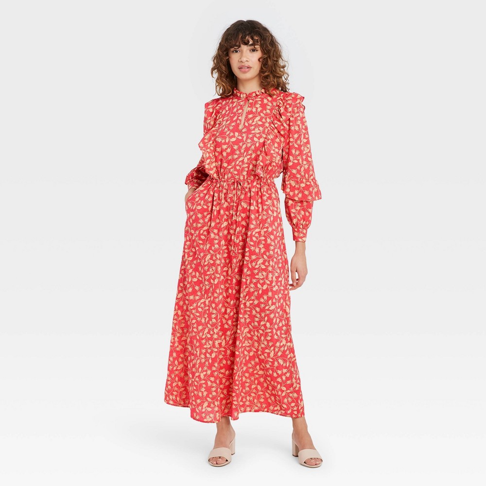 Balloon Long Sleeve Soft Ruffle Dress 
