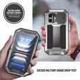 thumbnail image 3 of TECH CIRCLE for iPhone 16 Case,Heavy Duty Military Grade Dropproof Protective Case with Screen Protector Kickstand Rugged Shockproof Bumper Slide Camera Protector Cover for iPhone 16,Silver, 3 of 7
