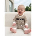 thumbnail image 4 of Loicainy Infant Baby Boy Fall Outfit 3 6 12 18 Months Letter Embroidery Striped Waffle Long Sleeve Rompers and Pants 2 Piece Clothes Set, 4 of 9