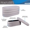 thumbnail image 4 of Techni Home Velvet Ottoman Bench with Storage, Taupe, 4 of 5