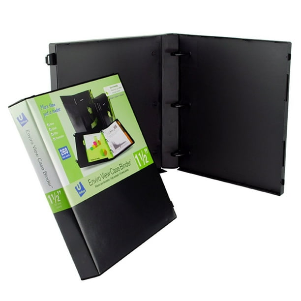 UniKeep 3 Ring Binder Black Case View Binder 1.5 Inch Spine