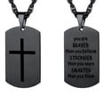 thumbnail image 1 of PROSTEEL Collar con forma de cruz con etiqueta de perro para hombres y niños, cadena con colgante negro de acero inoxidable, versículo de la Biblia inspirador, joyería religiosa cristiana, regalos, 1 of 7