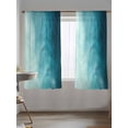 thumbnail image 5 of Sheer Curtains 63 Inch Length, Blue Teal Ombre Semi Sheer Curtains Light Filtering Window Treatment, Coastal Beach Modern Abstract Art Privacy Voile Drapes for Living Room Bedroom 52x63 Inch, 5 of 7