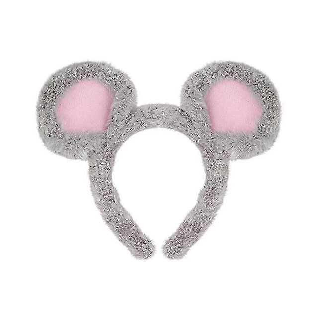 Mouse Ears Headband: Plush Animal Ear For Boy Girl Birthday Party - Rat Cosplay Costume Headwear For Halloween Carnival Theme Parties