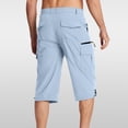 thumbnail image 6 of Mens Cargo Shorts with 7 Pockets Casual Long Blew Knee Capri 3/4 Pants for Work Fishing Hiking Athletic, 6 of 7