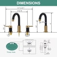 thumbnail image 4 of Wowow 8 in. Widespread 2-Handle High-Arc Spout Bathroom Sink Faucet with Pop-Up Drain in Black and Gold, 4 of 8