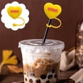 thumbnail image 3 of Valentine's Day Straw Cap Straw Cap Silicone Cap Plug Cute Cartoon Straw Decoration Extra Long 15, 3 of 7
