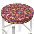thumbnail image 3 of Rateoe Skull blue daisy flower Pattern Round Bar Stool Seat Covers,Washable Stool Cushion Slipcover Elastic Bar Chair Covers for 12-14 Inch Chair -12 inch, 3 of 7