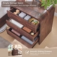 thumbnail image 6 of wow97e Modern Nightstand Set of 2 with Charging Station, 3 Drawer Wood Bedside Table w/Curved Profile Design for Bedroom, 6 of 7