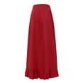 thumbnail image 4 of WRFWUL Womens Skirt Pants High Waist Wide Leg Ruffle Pants Tie Front Asymmetrical Hem Flowy Casual Dressy Trousers, 4 of 4