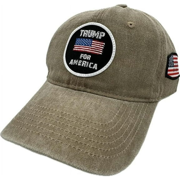 Trump Cap -Trump for America, Trump 2024 Campaign Hat, Donald Trump Hat USA Flag, Trump Support Vintage/Washed Denim Cap