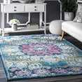 thumbnail image 1 of nuLOOM Kiyoko Vintage Floral Area Rug, 5 x 7 5", Turquoise, 1 of 3