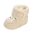 thumbnail image 4 of Otqutp Baby Boys Fuzzy Thick House Booties Sherpa Faux Fu𝗿 Lined Cozy Warm Home Slippers New Born Soft First Walking Shoes, 4 of 9