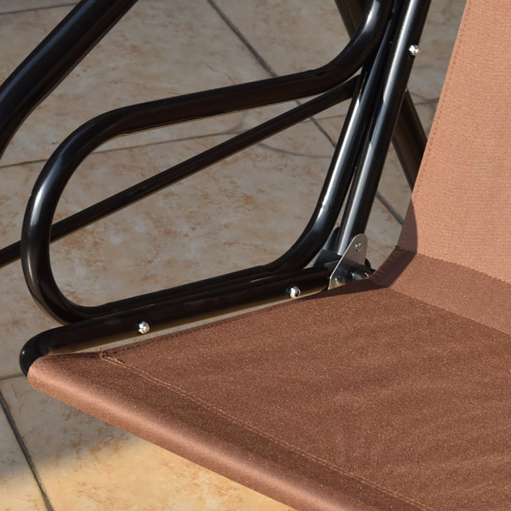 Aimee Lii 3 Seats Patio Canopy Swing, Swing Chair Outdoor, Brown Aimee Lii 3 Seats Patio Canopy Swing, Swing Chair Outdoor, Brown