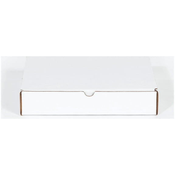 9 x 6 1/4 x 4" White Protective Literature Mailer Boxes | Side Flaps, Front Outside Tuck Closure | 50 Pack