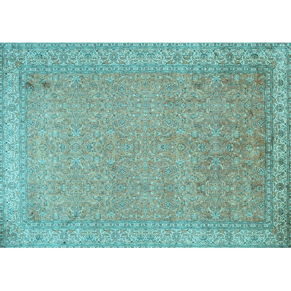 Ahgly Company Indoor Rectangle Persian Light Blue Traditional Area Rugs, 7' x 10'