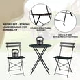 thumbnail image 5 of TROPOW 3 Piece Bistro Set Folding Outdoor Furniture Sets, Outdoor Patio Table and 2 Chairs for Balcony, Garden, Small Space, All Weather & No Assembly Required, Portable Cafe Set, 5 of 6