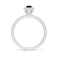 thumbnail image 2 of Angara Natural 0.65 Ct. Blue Sapphire with Diamond Halo Ring in 14K White Gold for Women (Ring Size: 11.5), 2 of 9