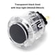 thumbnail image 4 of Matsuzay Botón pulsador LED Cool Small Rocker Buttons Multiusos Diseño especial de moda Arcade Press Gaming Game Machine Arcades Videojuegos y accesorios Negro transparente, luz azul 24 mm, 4 of 6