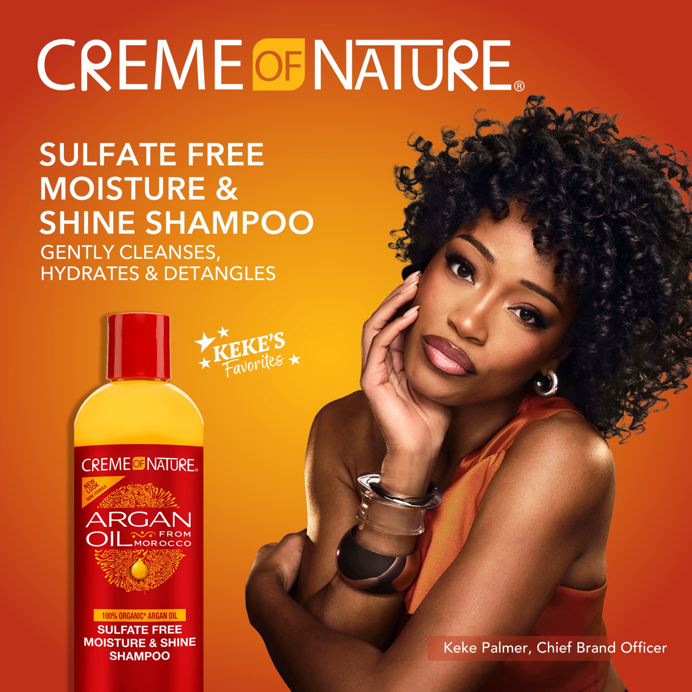 (2 pack) Creme of Nature Sulfate-Free Argan Oil Moisture & Shine Shampoo, 12 Fl Oz