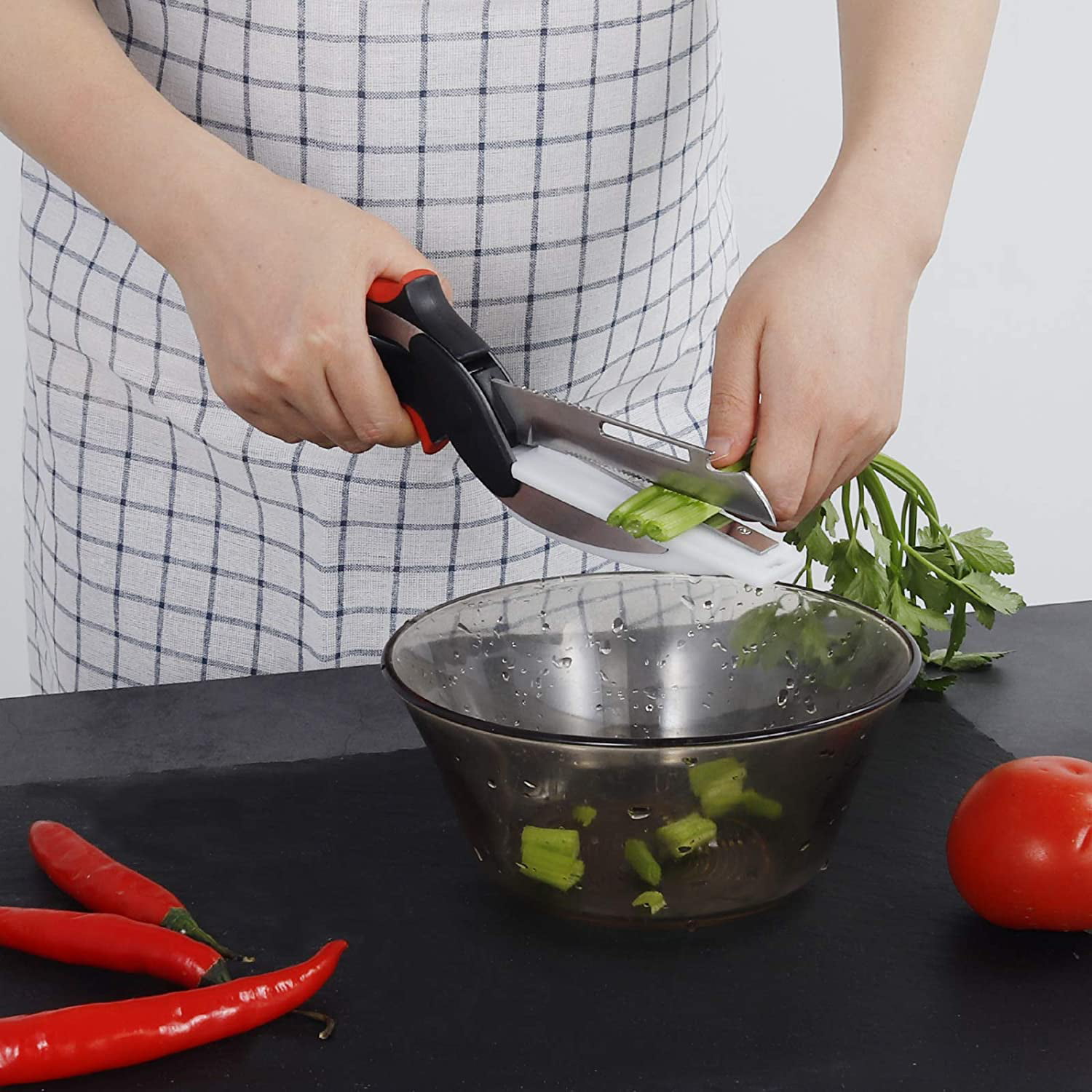  Easy Smart Food Cutter Chopper - 2in1 Kitchen Knife