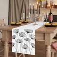thumbnail image 2 of Table Runners 72 Inches Long Dress Scarves, Black Dandelion Farmhouse Kitchen/Dining Table Runner, Coffee Tablerunners, Country Modern Minimalist Flower 14x72 Inch, 2 of 9