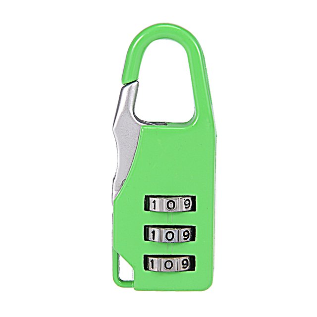 Unique Bargains 3 Digit Combination Padlock, 3.5mm Shackle, Zinc Alloy Code Padlock Green