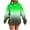 Green, variant on Xdegoge Fashion Hoodie for Women Long Sleeve Drawstring Hooded Sweatshirts Fashion Gradient Color Top with Kangaroo Pocket Casual Loose Athletic Tops