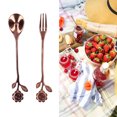 thumbnail image 4 of Juego De Tenedor De Cuchara, Cuchara De Postre Estilo Elegante Para Cocina Para Boda Para El Hogar ANGGREK Oro rosa, 4 of 8