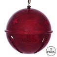 thumbnail image 3 of Vickerman MC198303 Ornement Wood Grain Bell Rouge 6 Po. - 2 par Sac, 3 of 3