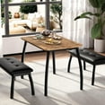 thumbnail image 3 of EDTara Dining Set for 4, Modern 3-Piece Table and Bench Set with Metal Frame and Upholstered Seating, 3 of 9