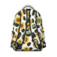thumbnail image 3 of Sunflower and Cowprint White Pattern Backpack for School, Cute School Bag with Adjustable Shoulder Straps and Padded Back, 15.3"x11"x7.1", 3 of 5