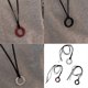 thumbnail image 2 of Multipurpose Leather Cord Necklace With Silver Rings for Daily Commute and Casual Event Stylish Outfits Daily Use Silver, 2 of 4