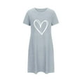 thumbnail image 4 of yievot Nightgowns for Women Valentine's Day Night Shirts Crew Neck Sleepshirt Heart Print Loungewear Sleepwear, 4 of 4